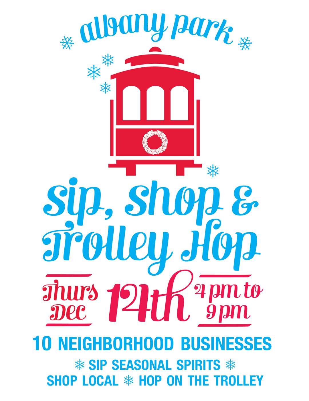 albany park's first sip, shop & trolley hop