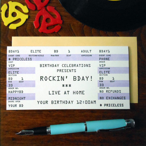 birthday rock ticket 