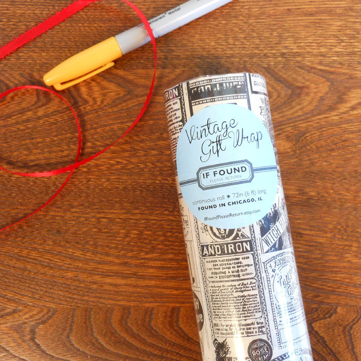 vintage bitters witch hazel advertisement gift wrap