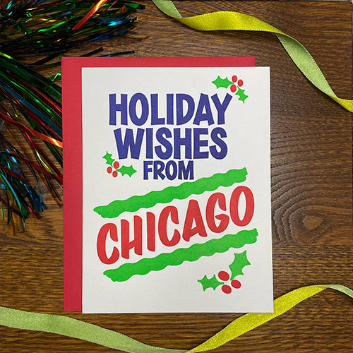 holiday wishes from chicago grocery sign