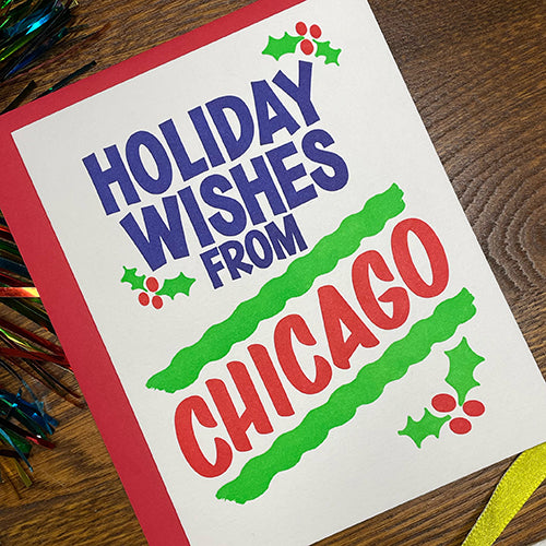 holiday wishes from chicago grocery sign