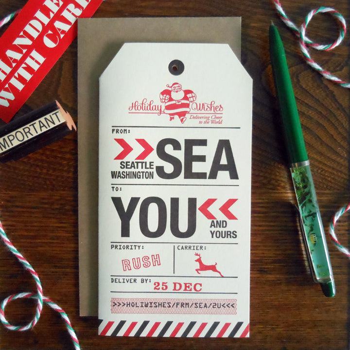 holiday seattle luggage tag