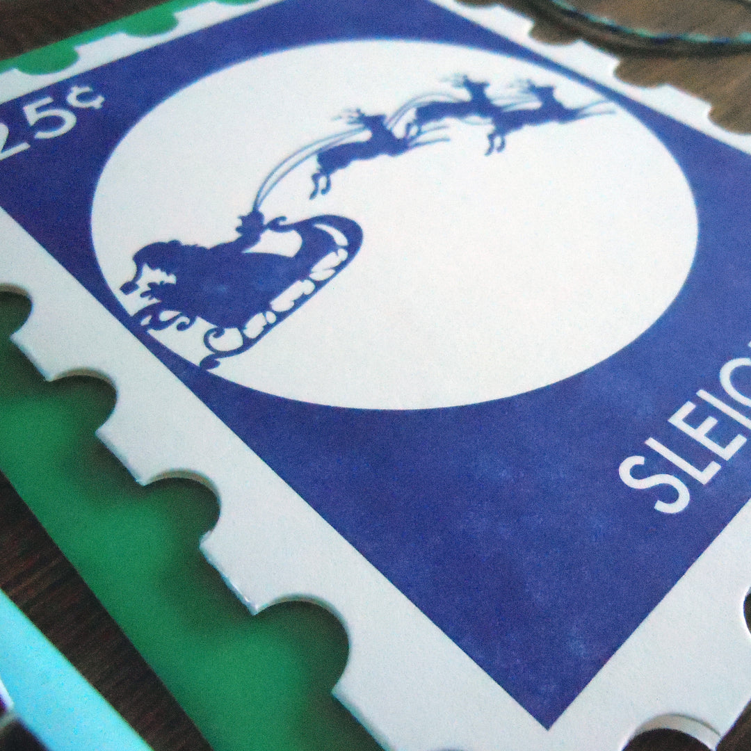 sleigh mail holiday stamp