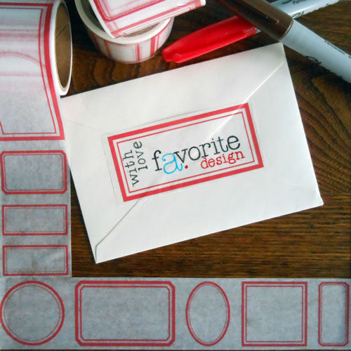 red border label paper tape
