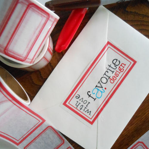 red border label paper tape