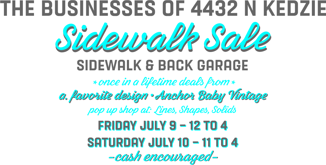 Sidewalk Sale! a. favorite design