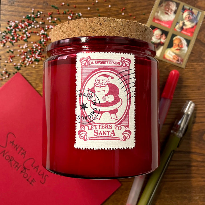 letters to santa soy candle