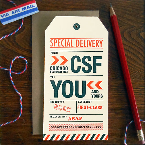 chicago stationery fest luggage tag