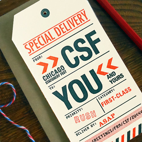 chicago stationery fest luggage tag