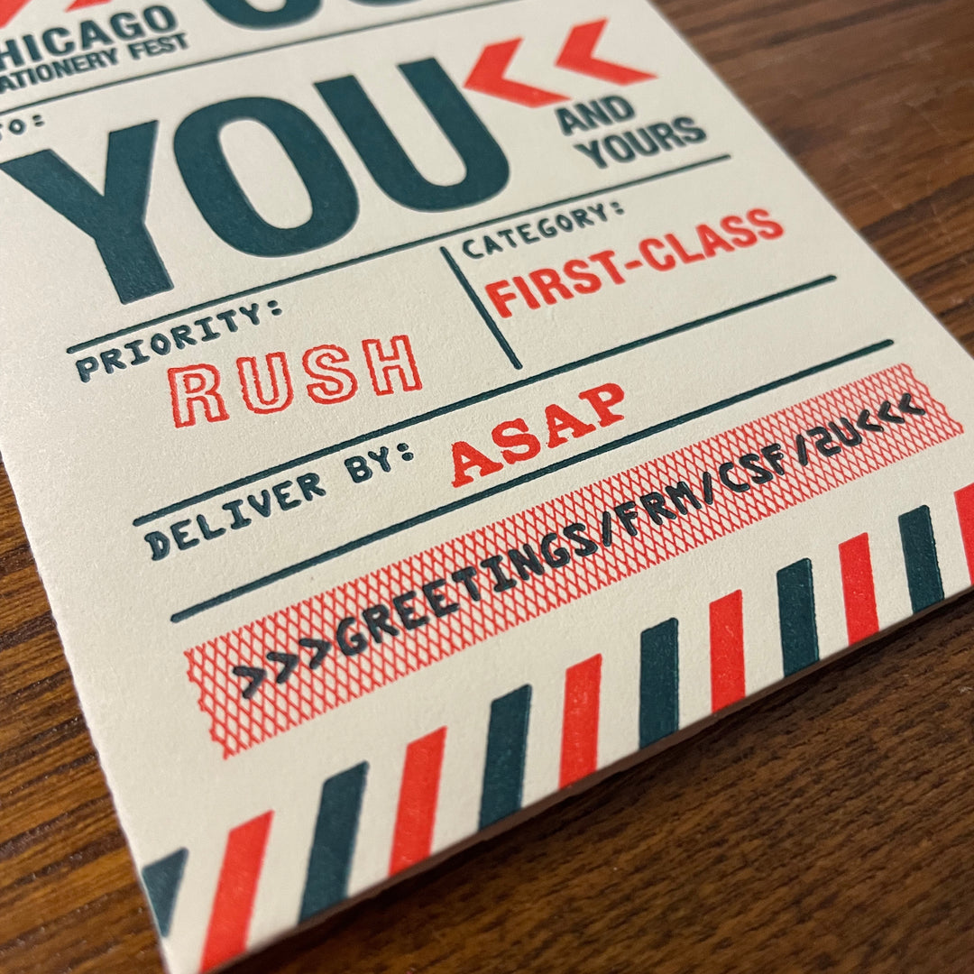 chicago stationery fest luggage tag