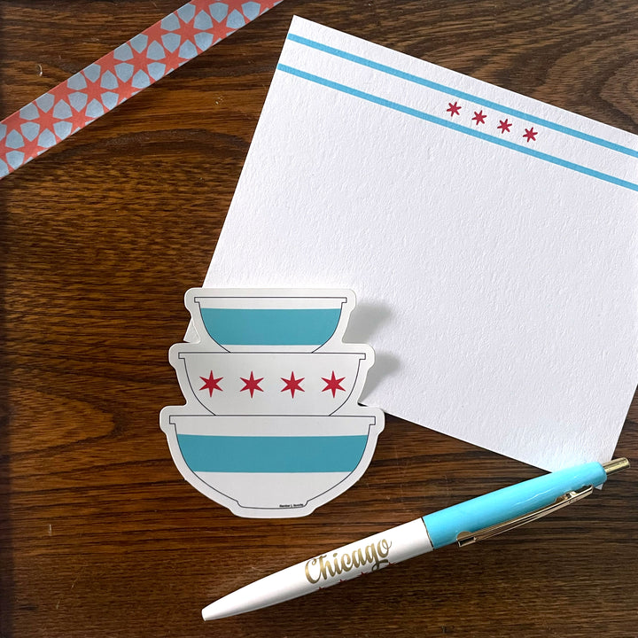 chicago pyrex bowl stack sticker