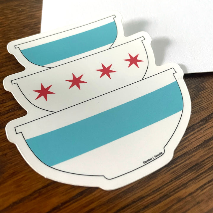 chicago pyrex bowl stack sticker