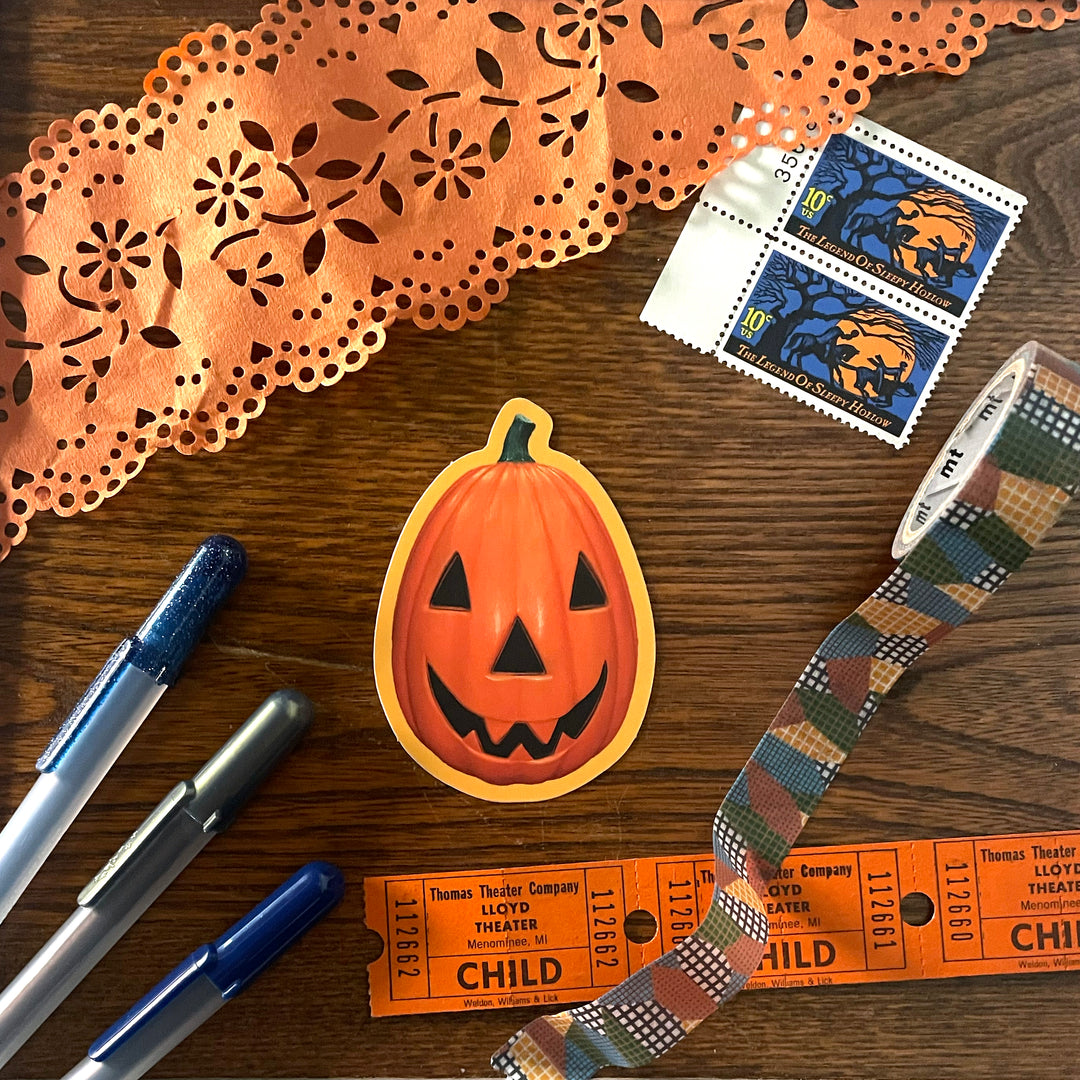 vintage pumpkin blowmold sticker