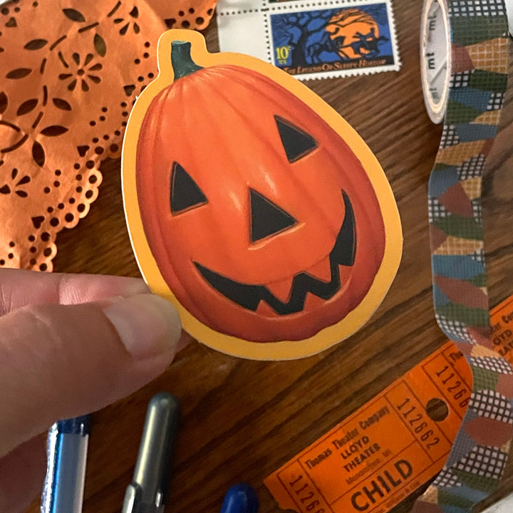 vintage pumpkin blowmold sticker