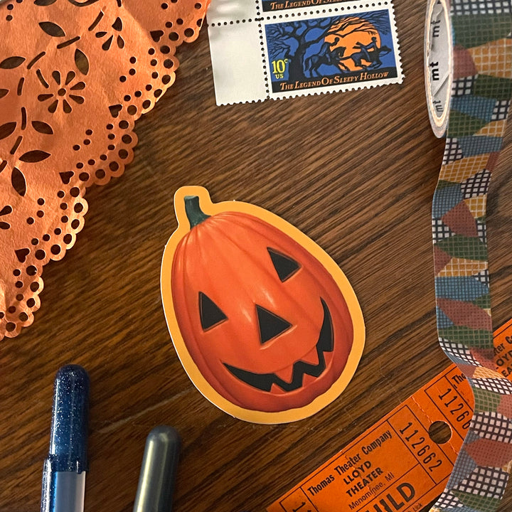 vintage pumpkin blowmold sticker