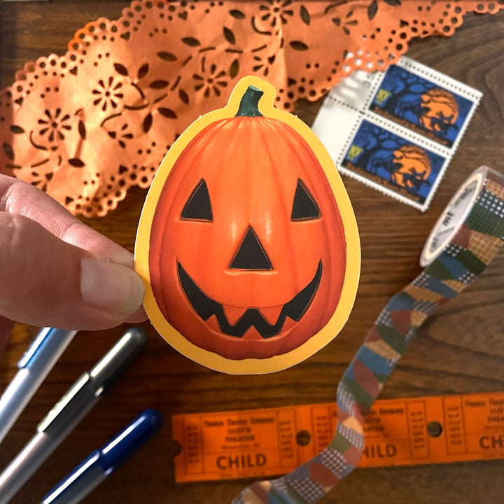 vintage pumpkin blowmold sticker