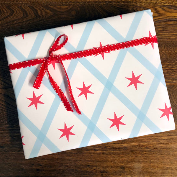 chicago argyle gift wrap
