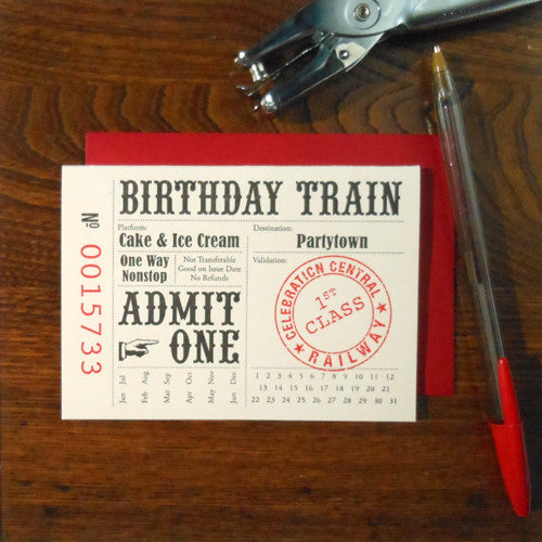 birthday train ticket 