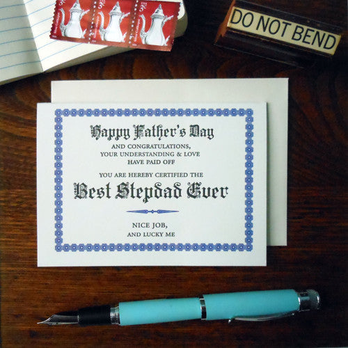 best stepdad ever certificate 