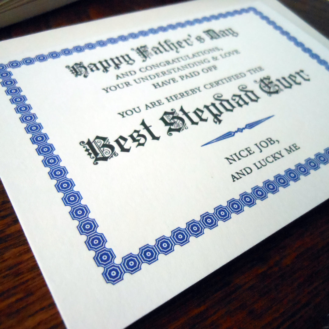 best stepdad ever certificate