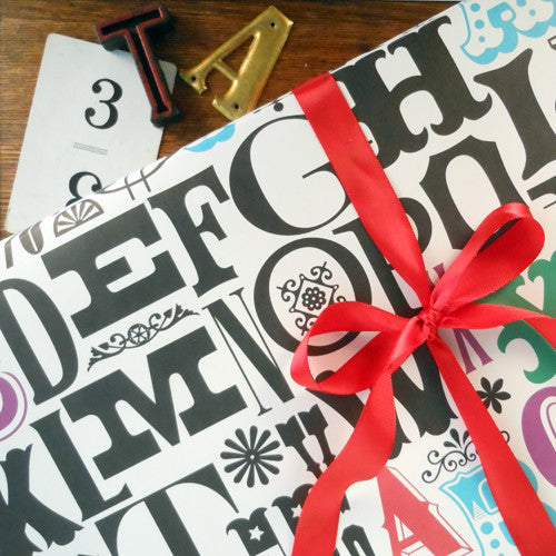 alphabet gift wrap