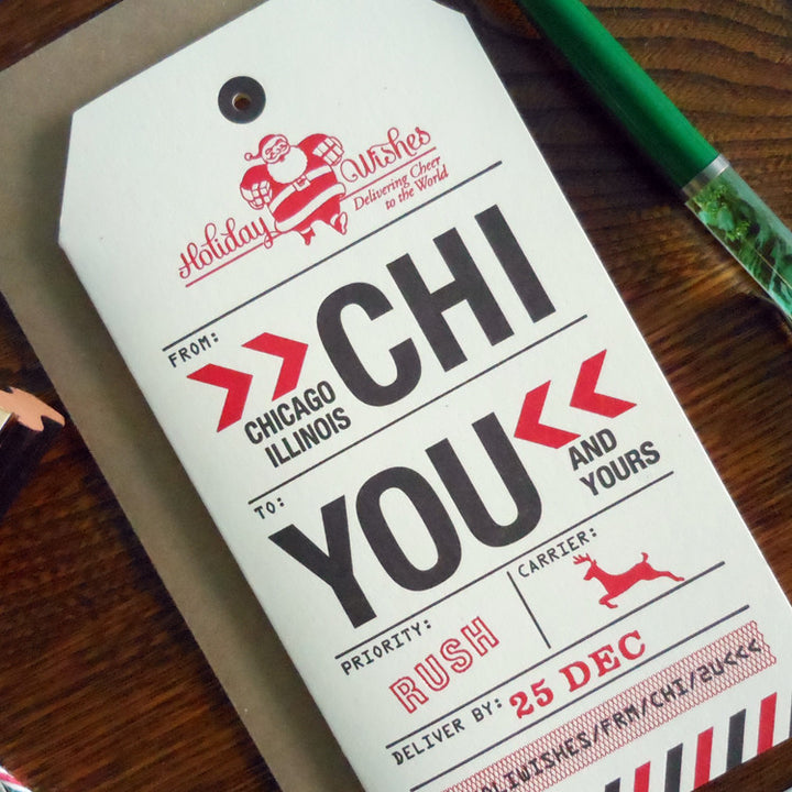 holiday chicago luggage tag