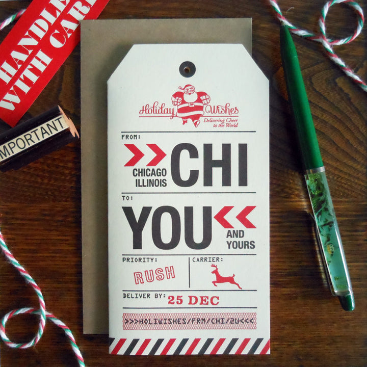 holiday chicago luggage tag
