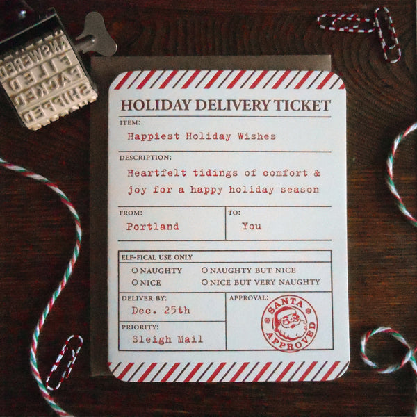 elfficial portland delivery ticket – a. favorite design